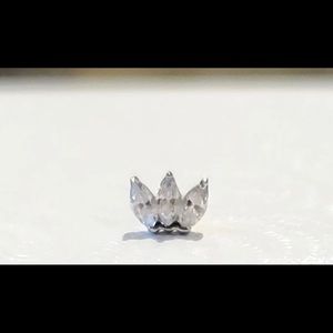 14k white gold marquise fan  threadless